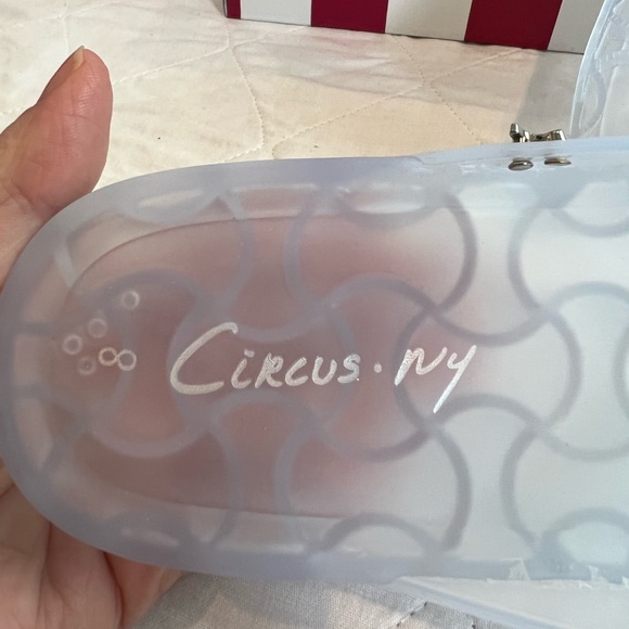 Circus 🎪 by Sam Edelman White Jelly Slip On Sandals Size 8 NWT - Picture 14 of 16